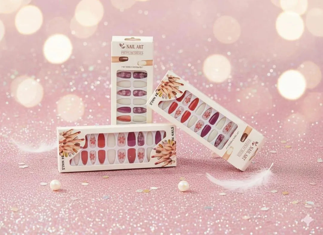 Beautiful Fake Nails Pack 2 Available Colors
