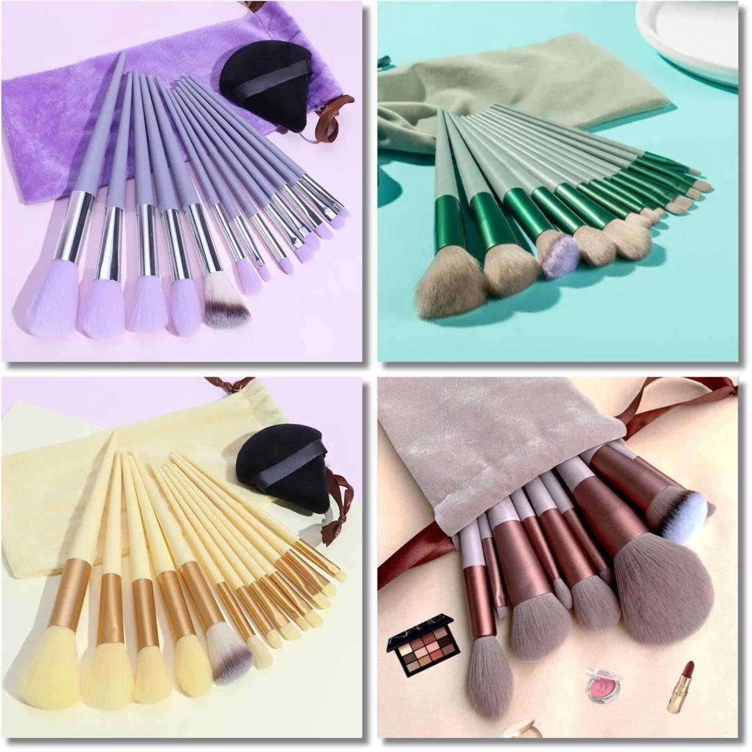 Colorful Makeup Brushes Set for Practicing Makeup - 13 Pcs Set of Essential Tools