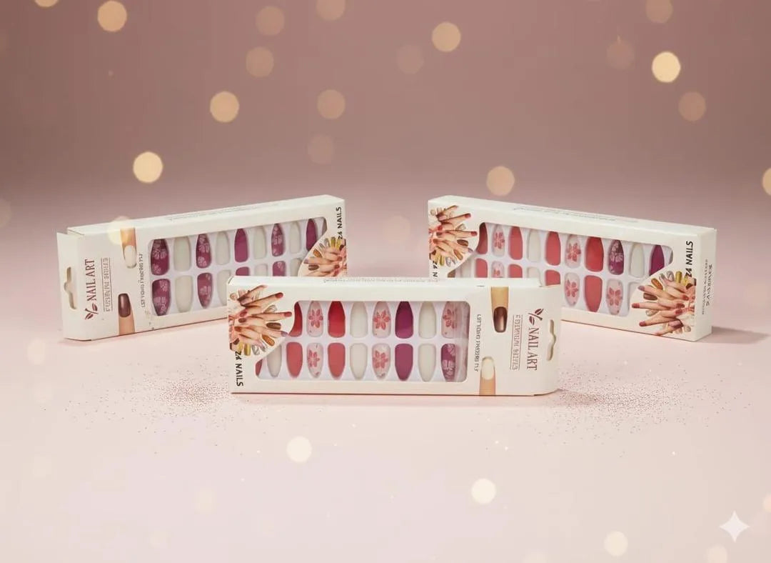 Beautiful Fake Nails Pack 2 Available Colors
